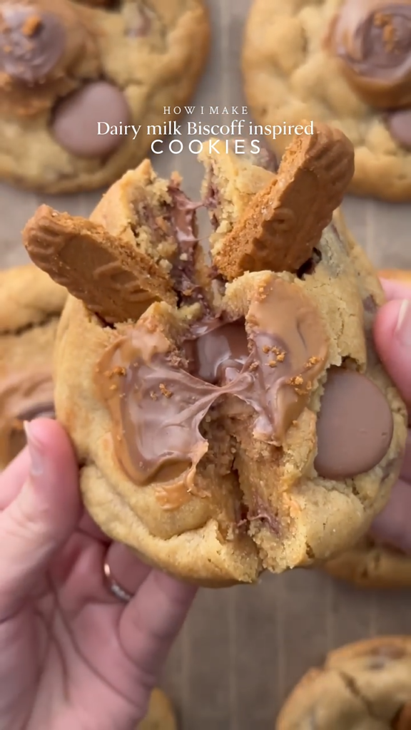 Dairy Milk Biscoff Inspired Cookies