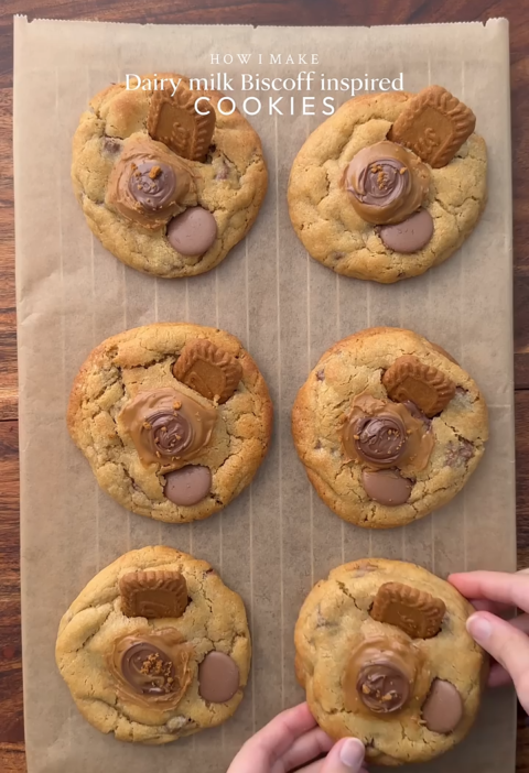 Dairy Milk Biscoff Inspired Cookies