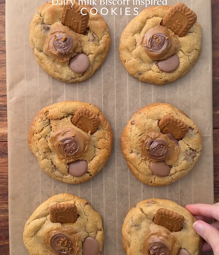 Dairy Milk Biscoff Inspired Cookies