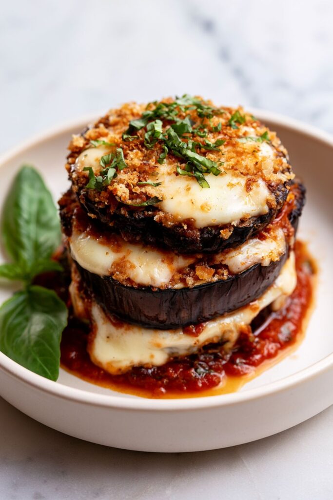 Eggplant Mozzarella Stacks