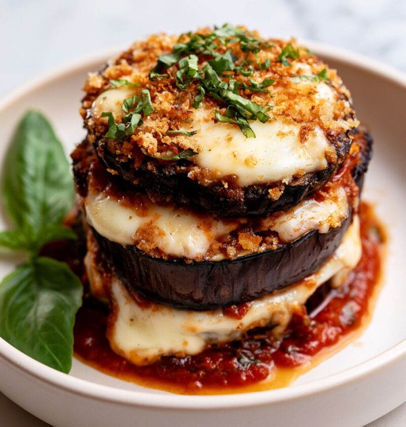 Eggplant Mozzarella Stacks