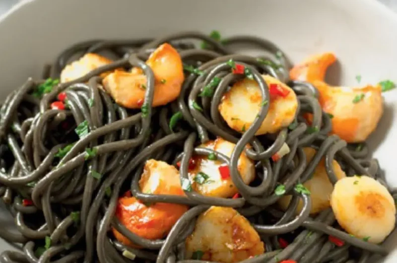 Black Angel’s Hair with Scallops