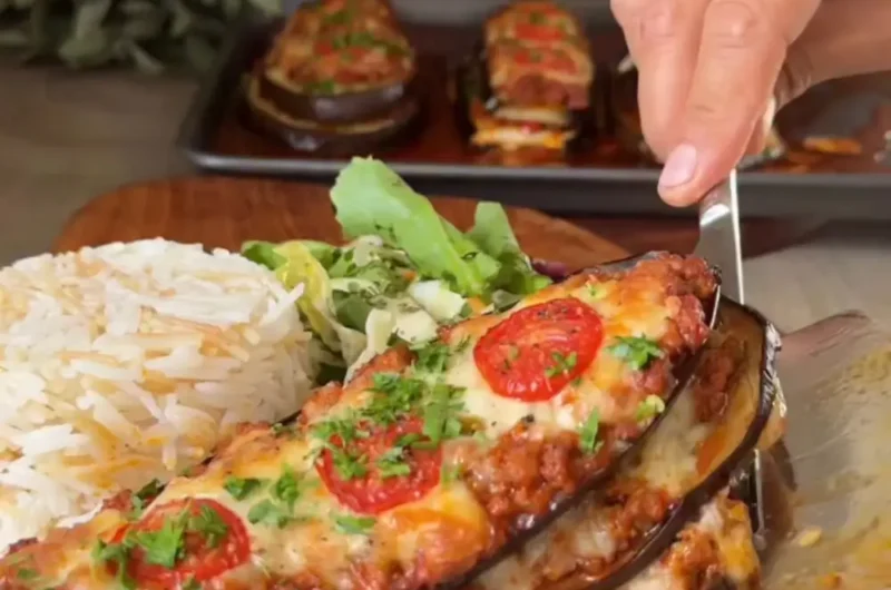 Eggplant Towers with Beef