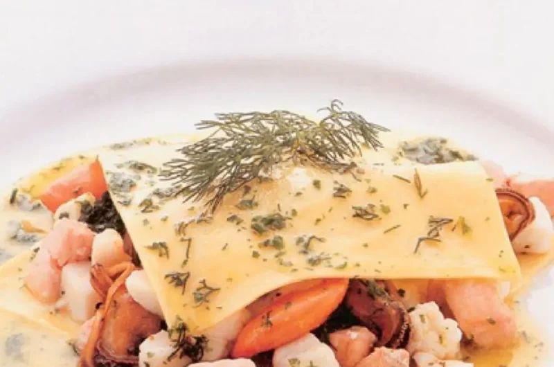 Open Raviolo with Fish