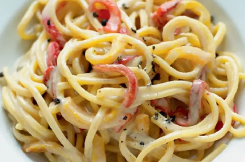 Square Spaghetti with Garlic and Anchovy