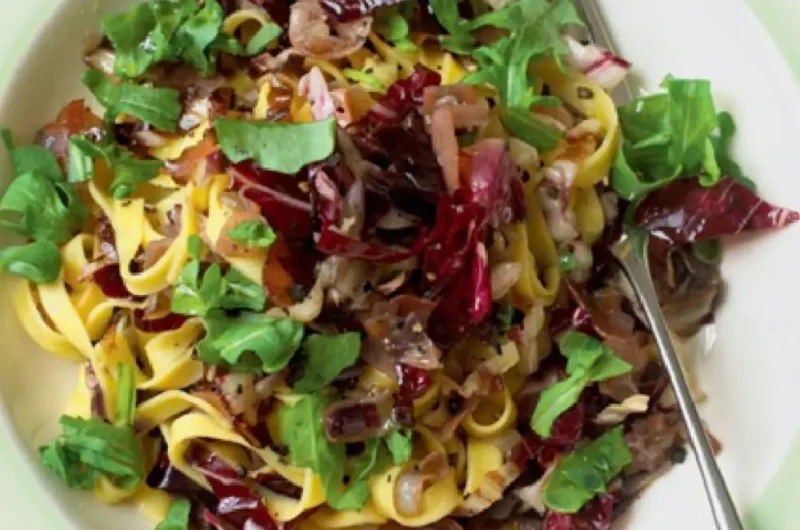 Tagliatelle with Radicchio and Arugula